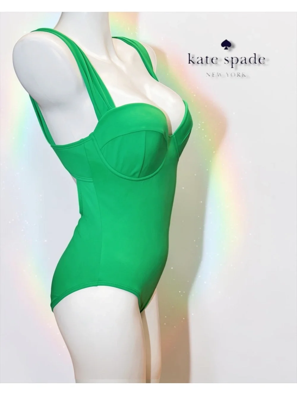 Kate Spade Sweetheart Underwire Cutout One-Piece Swimsuit Medium